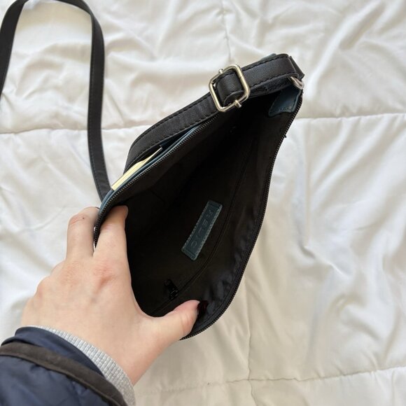 Vintage 90s Y2K Relic Crossbody Faux Leather Handbag Butterfly Black Boho Hippie - Picture 10 of 10